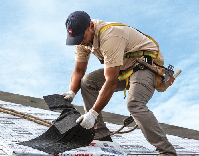 GAF Asphalt Roof Replacement - Starter Strip Shingles - Central MA