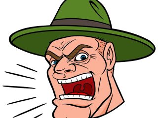 Cartoon Drill Sergeant Yelling